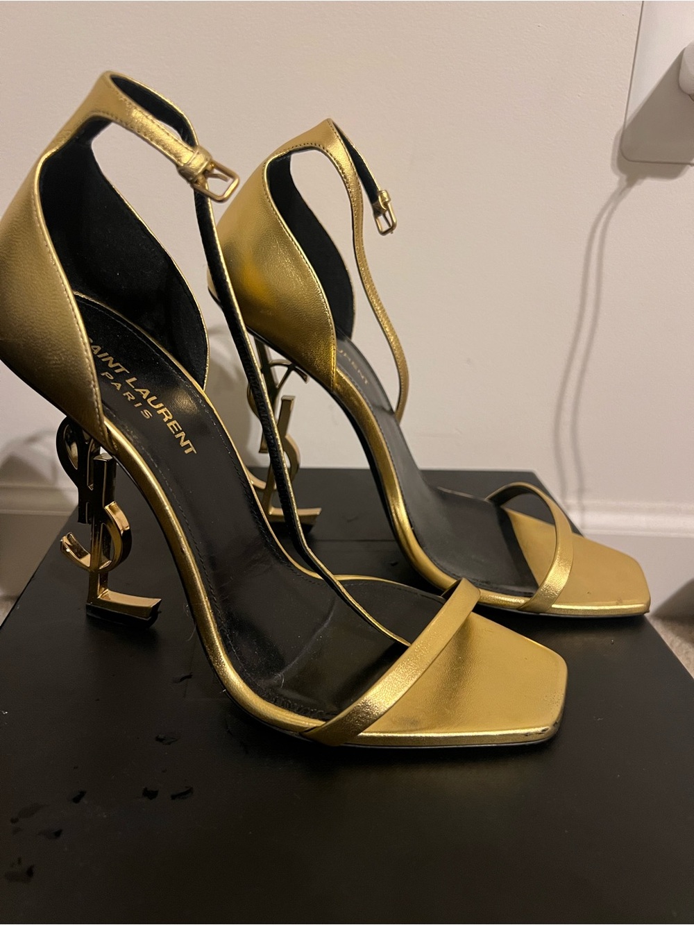 YSL gold Opyum heels